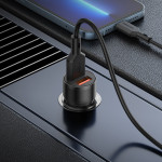 Автомобильная зарядка USB 2400 mA Borofone BZ19 Wisdom (2*USB + Lightning) Черная