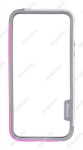 Бампер для iPhone 5 Walnutt прорезиненный пластик Бело-розовый