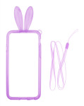 Бампер для iPhone 6 силикон Зайчик блистер Фиолетовый