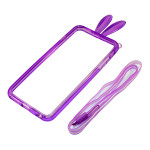Бампер для iPhone 6 Plus силикон Зайчик блистер Фиолетовый