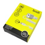 Автомобильная зарядка USB 2400 mA Budi (M8J066L) (USB + iPhone Lightning (8 pin)) Белая