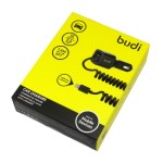 Автомобильная зарядка USB 2400 mA Budi (M8J066L) (USB + Lightning) Черная