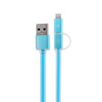 Кабель Lightning/microUSB Remax RC-020t Aurora (100 см) Синий