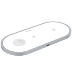 Беспроводная зарядка Qi Hoco CW24 (смартфон + смартчасы + AirPods) Белая