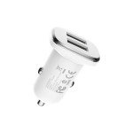 Автомобильная зарядка USB 2400 mA Borofone BZ12 Lasting (2*USB + Lightning) Белая
