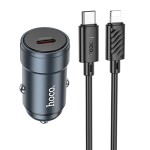 Автомобильная зарядка Type-C Hoco Z57 Glorious (PD30W/QC3.0 + Lightning) Серая