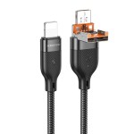 Кабель Lightning Borofone BU45 Happy 2 в 1 PD27W (120 см) Черный
