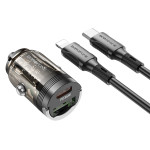 Автомобильная зарядка Type-C/USB Borofone BZ29A (PD 36W/QC3.0 + Lightning) Черная