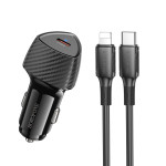 Автомобильная зарядка Type-C Borofone BZ31B (PD30W/QC3.0 + Lightning) Черная