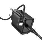 Сетевая зарядка Type-C Borofone BA84A (PD30W + Lightning) Черная