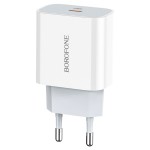 Сетевая зарядка Type-C Borofone BA38A (QC3.0/PD20W) Белая